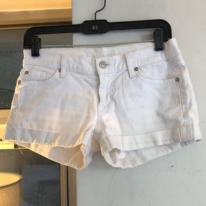 7 for all mankind white denim shorts